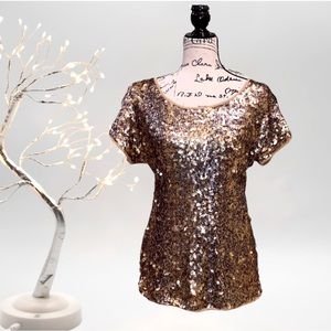 Inc gold Ombré sequin blouse